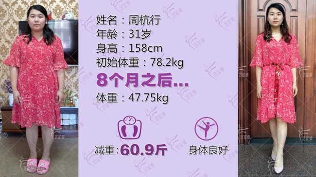 周杭行小仙女在居家瘦成功减重60.9斤